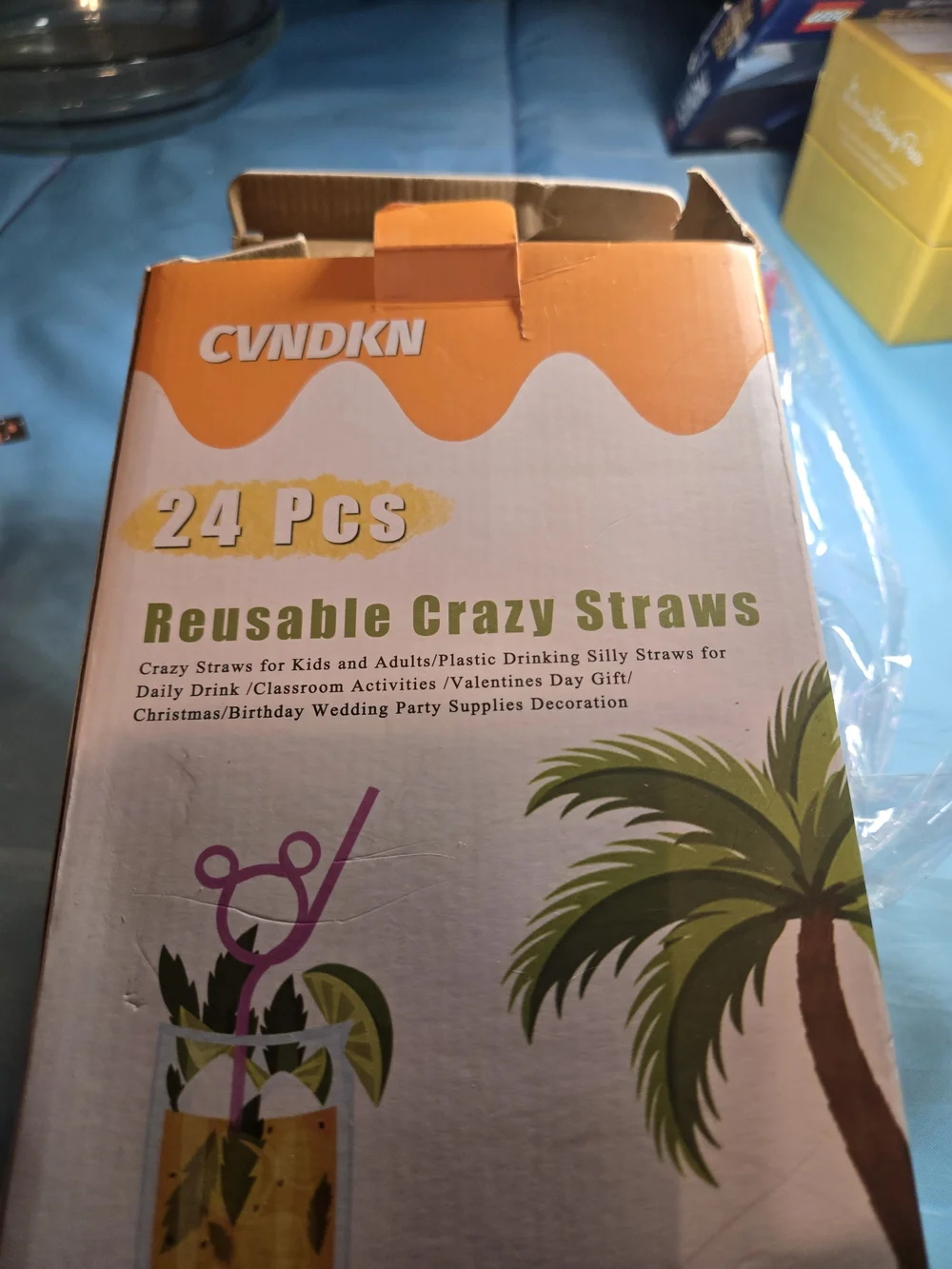 24 Pcs Silly Crazy Straws for Kids Reusable Plastic Loop Curly Crazy Drinking St